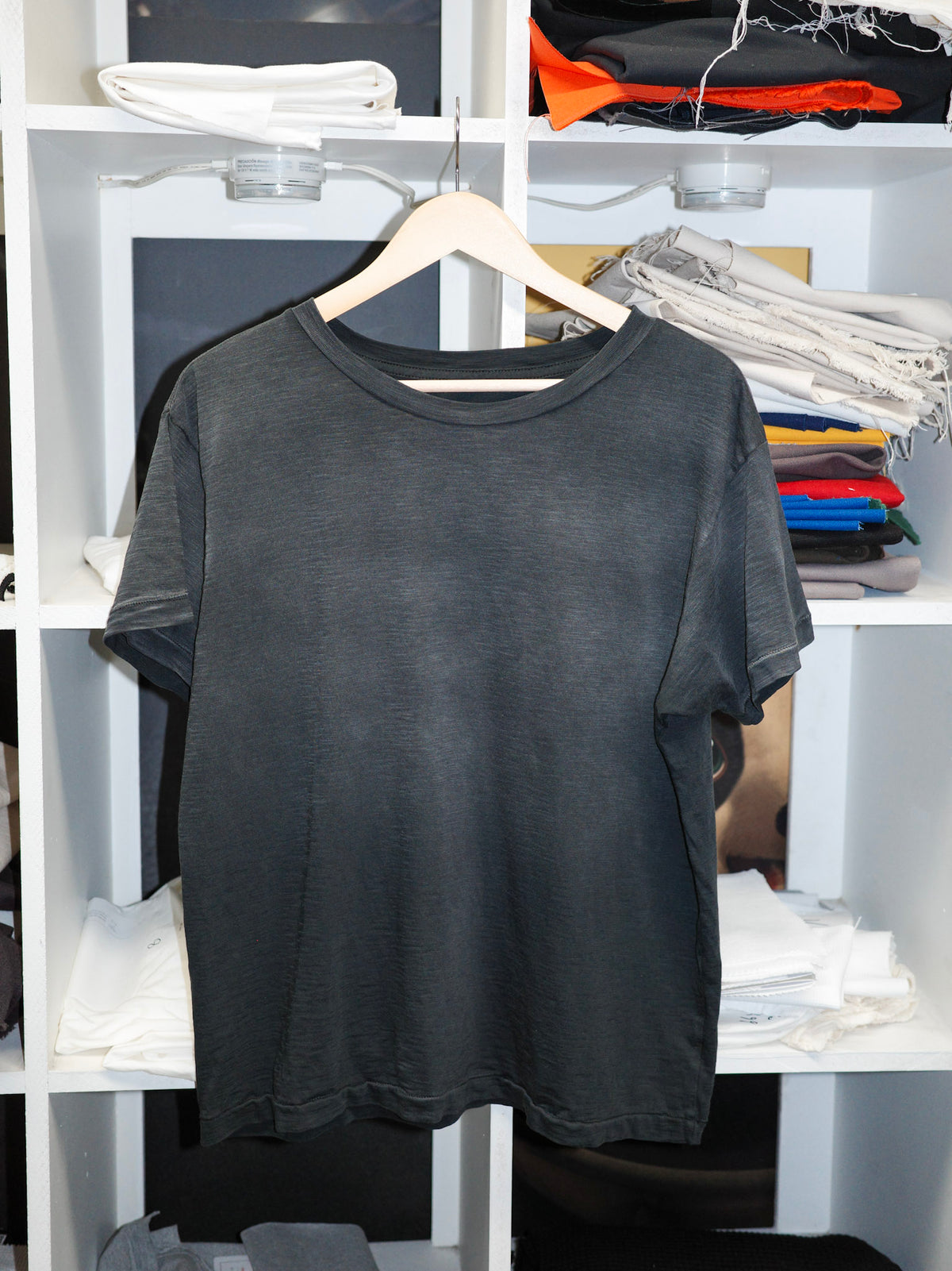 Vintage Wash Spray Black Slub Supima Tee