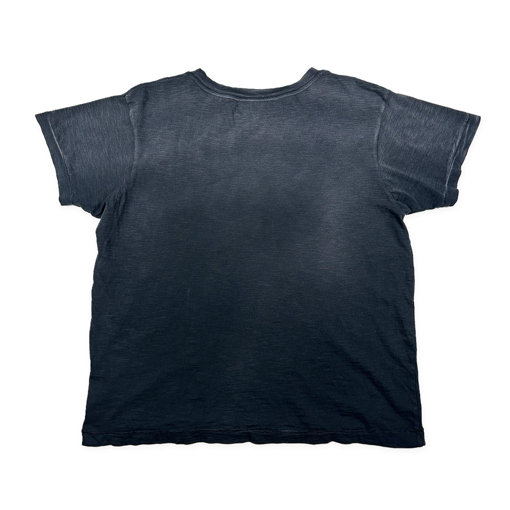 Vintage Wash Spray Black Slub Tee, back view