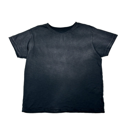 Vintage Wash Spray Black Slub Tee, front view showing the washed finish