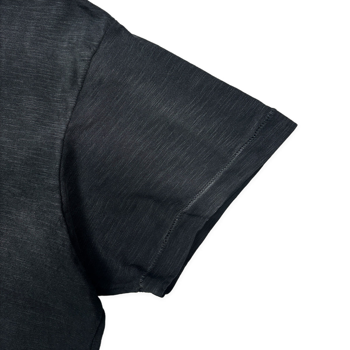 Vintage Wash Spray Black Slub Tee, single-stitch sleeve hem