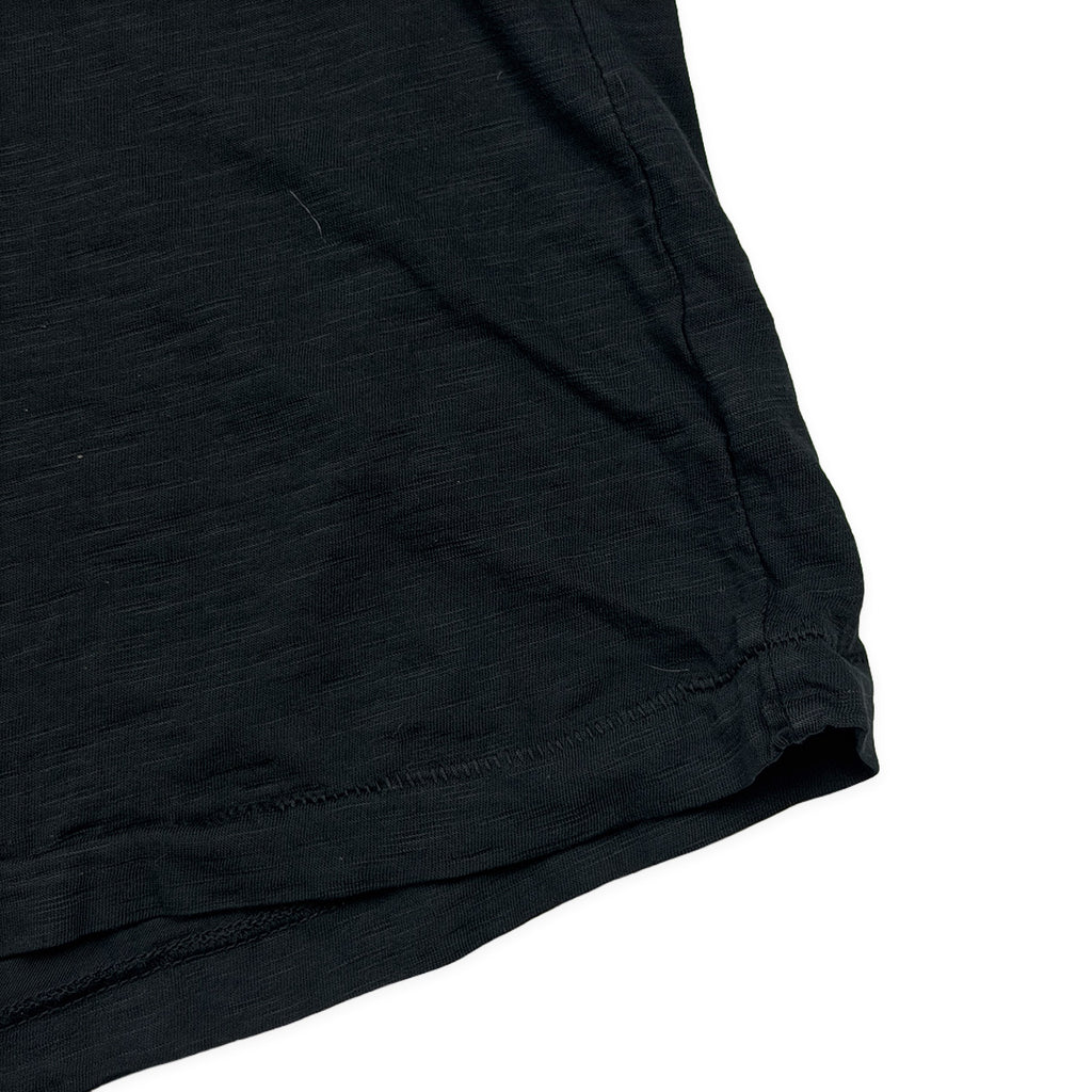 Black Slub Tee, single-stitch bottom hem