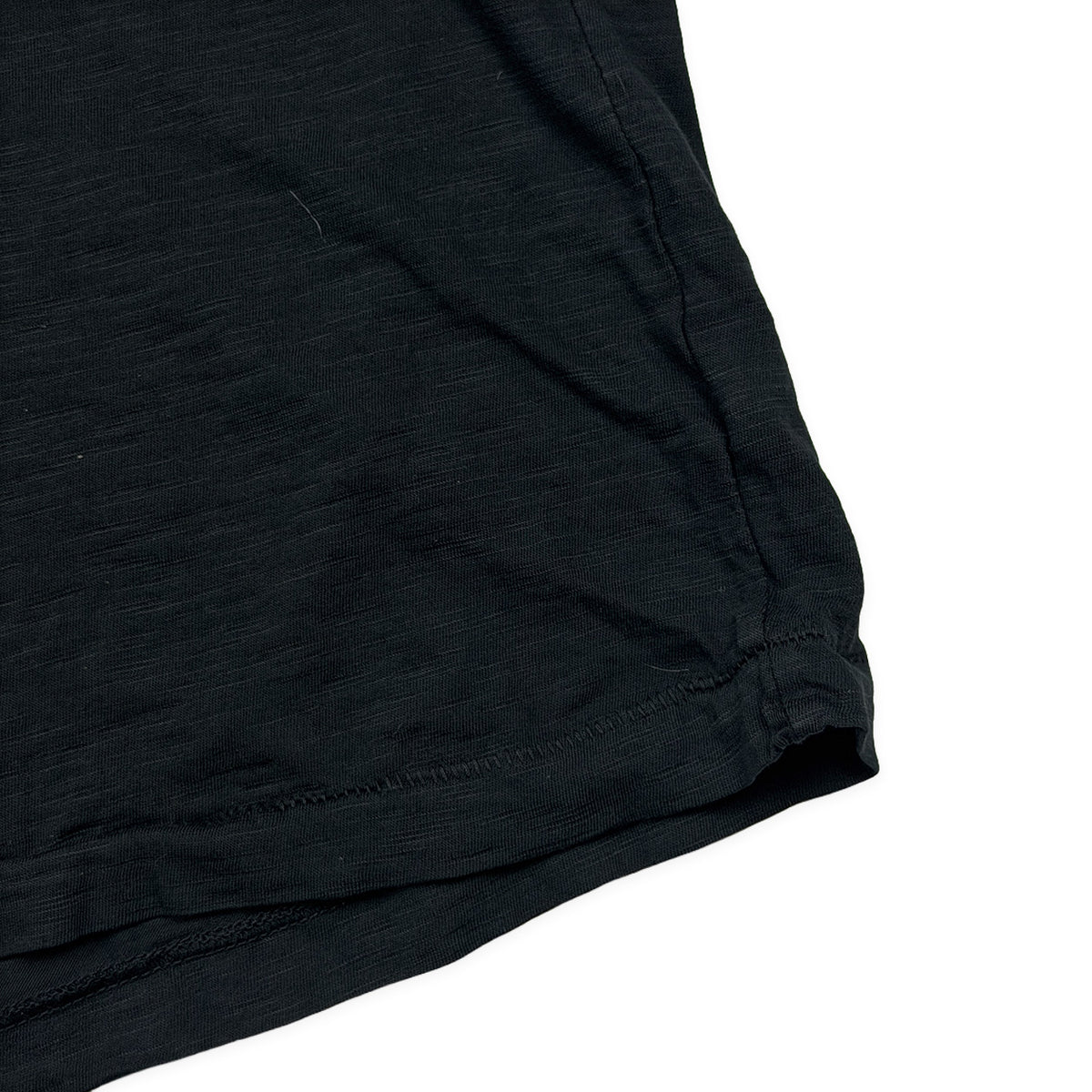 Black Slub Tee, single-stitch bottom hem